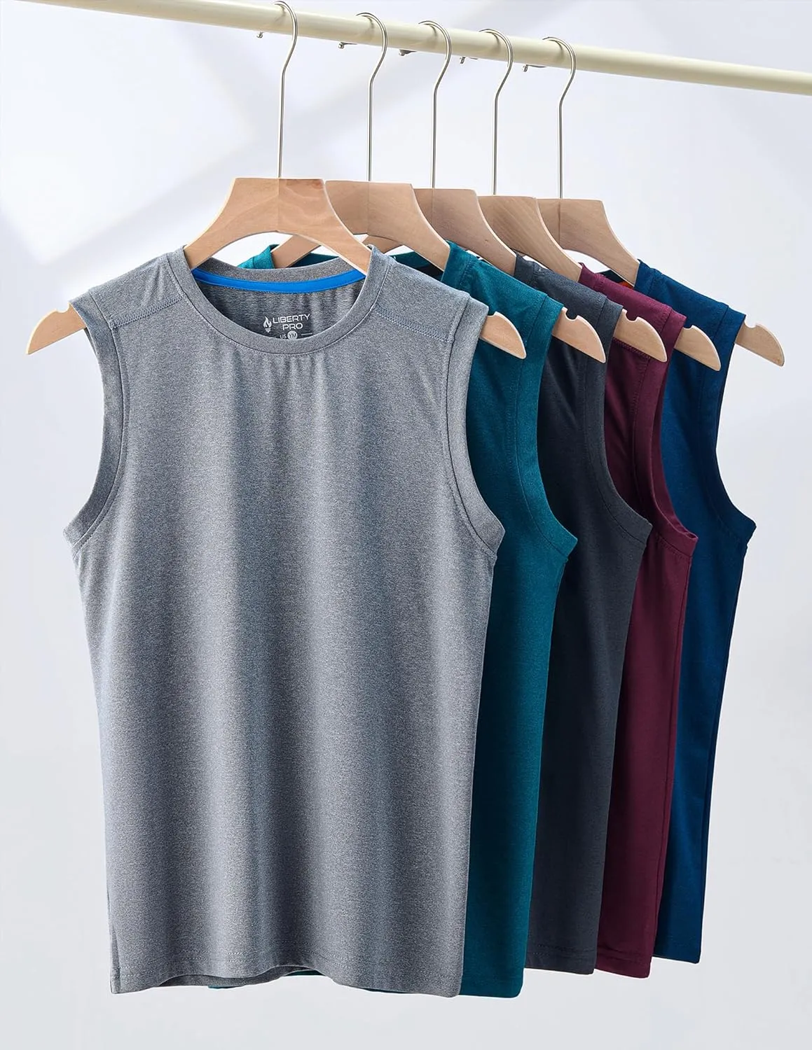 5 Pack: Boys' Athletic Tank Tops Dry Fit Sleeveless Shirts, Youth Kids Performance Workout Clothes