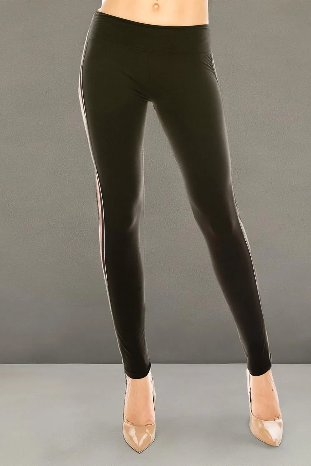 ALWAYS Legging Women Track Pants - High Waisted Premium Soft Stretch Buttery Racing Stripe