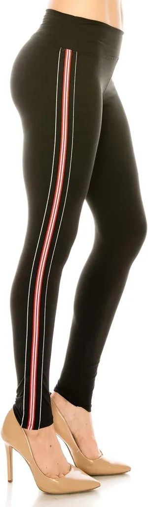ALWAYS Legging Women Track Pants - High Waisted Premium Soft Stretch Buttery Racing Stripe