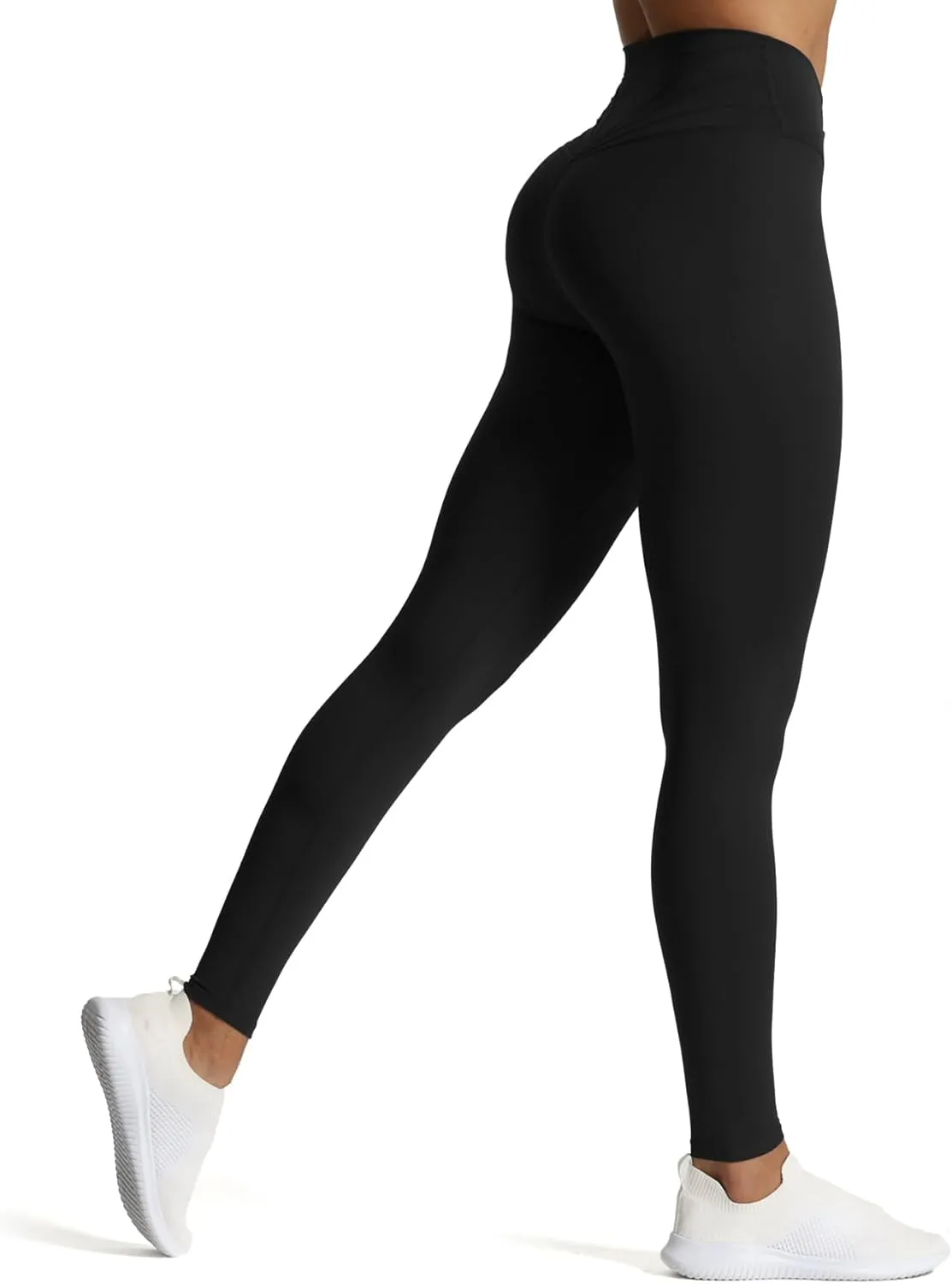 Aoxjox High Waisted Workout Leggings for Women Cross-Waist Crossover Tummy Control Trinity Buttery Soft Yoga Pants 26"