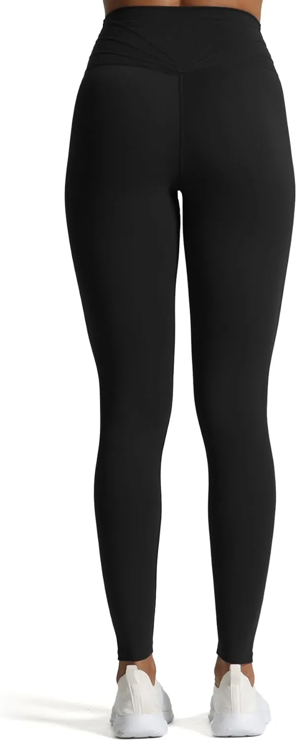 Aoxjox High Waisted Workout Leggings for Women Cross-Waist Crossover Tummy Control Trinity Buttery Soft Yoga Pants 26"