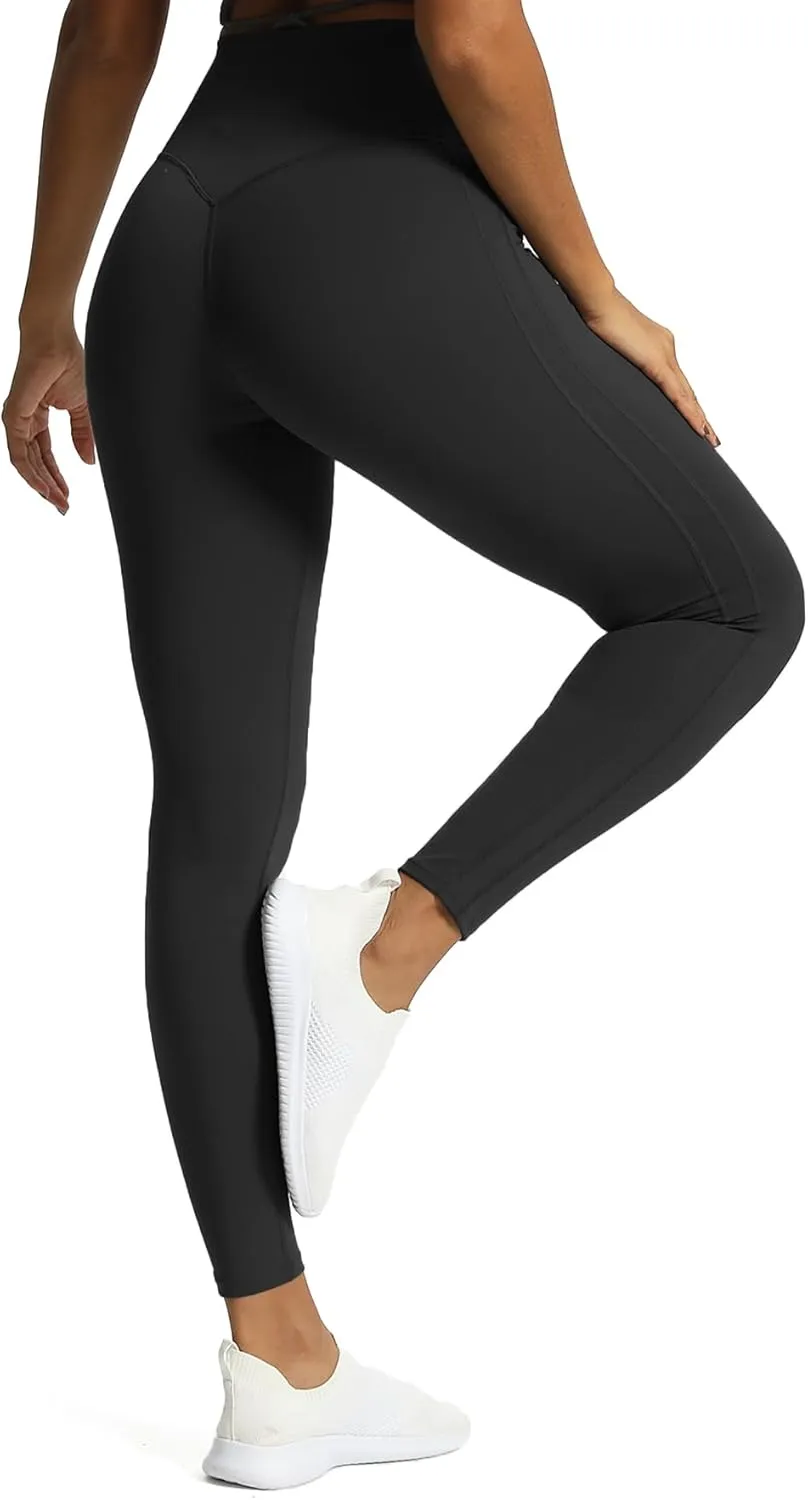 Aoxjox High Waisted Workout Leggings for Women GEO Compression Tummy Control Gym Buttery Soft Yoga Pants 27"