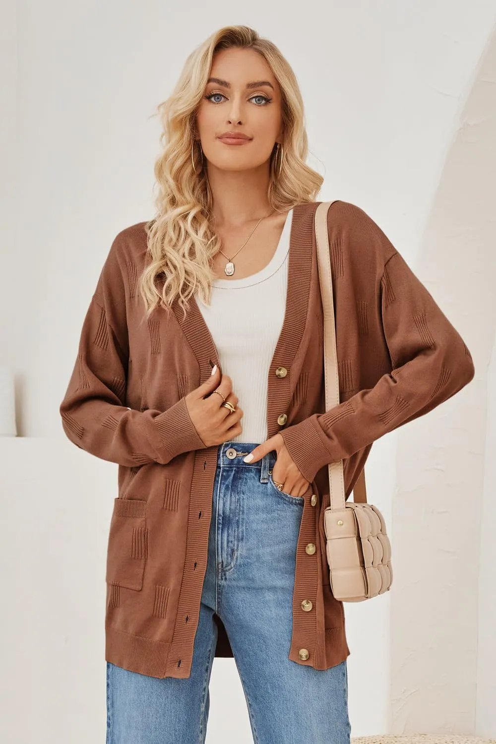 Arach&Cloz Women's Lightweight Cardigan Sweater Fashion Long Sleeve Summer Casual Outfits with Pocket Cozy Clouds