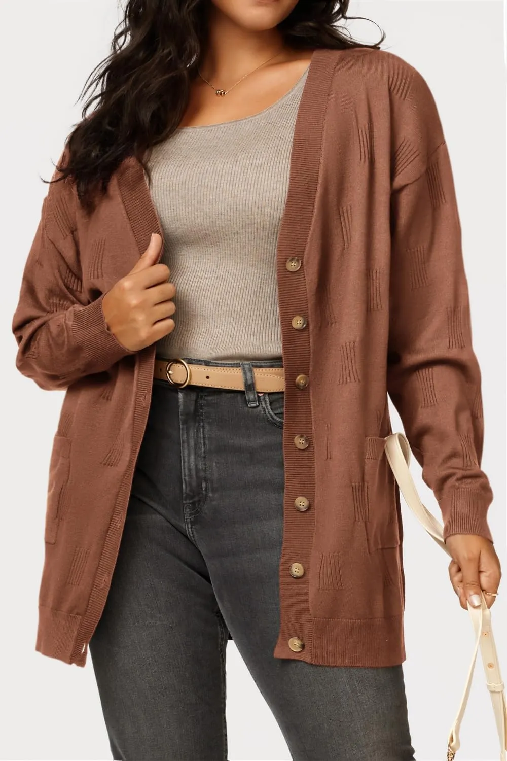Arach&Cloz Women's Lightweight Cardigan Sweater Fashion Long Sleeve Summer Casual Outfits with Pocket Cozy Clouds