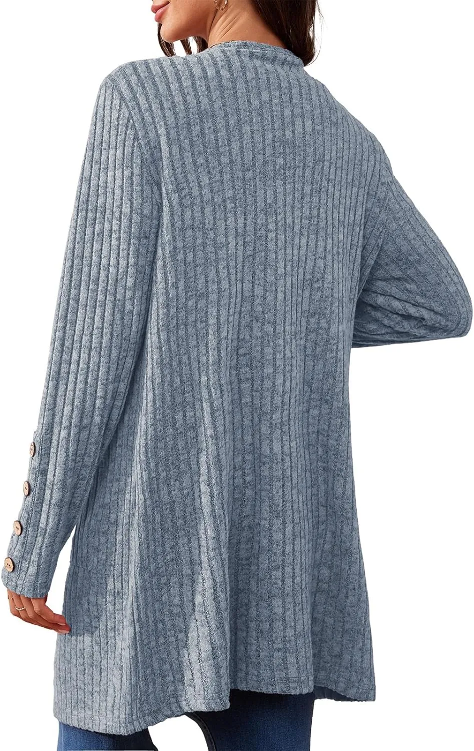 Askyes Womens Cardigan Sweater Long Sleeve Lightweight Open Front Button Closure Fall Cardigans for Women Casual with Pockets