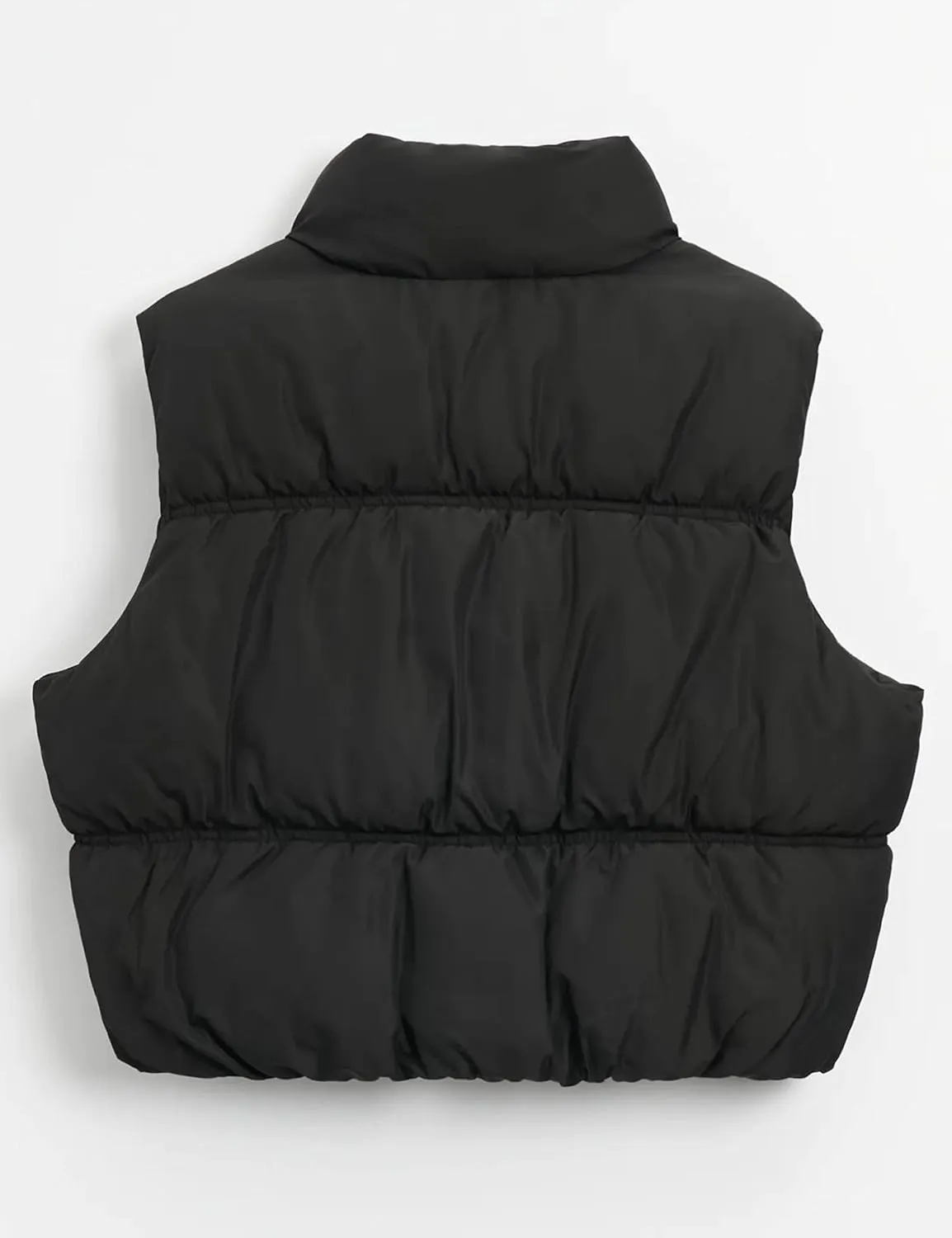 Athlisan Womens Cropped Puffer Vest Zip Up Stand Collar Lightweight Sleeveless Padded Gilet with Pockets