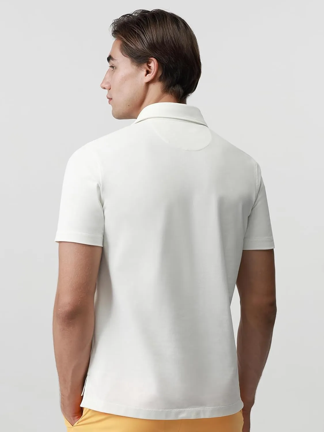 BCI Cotton Blend Pique Polo Shirts for Men Short Sleeve Tops Comfort Split Hem with 3-Color Tape