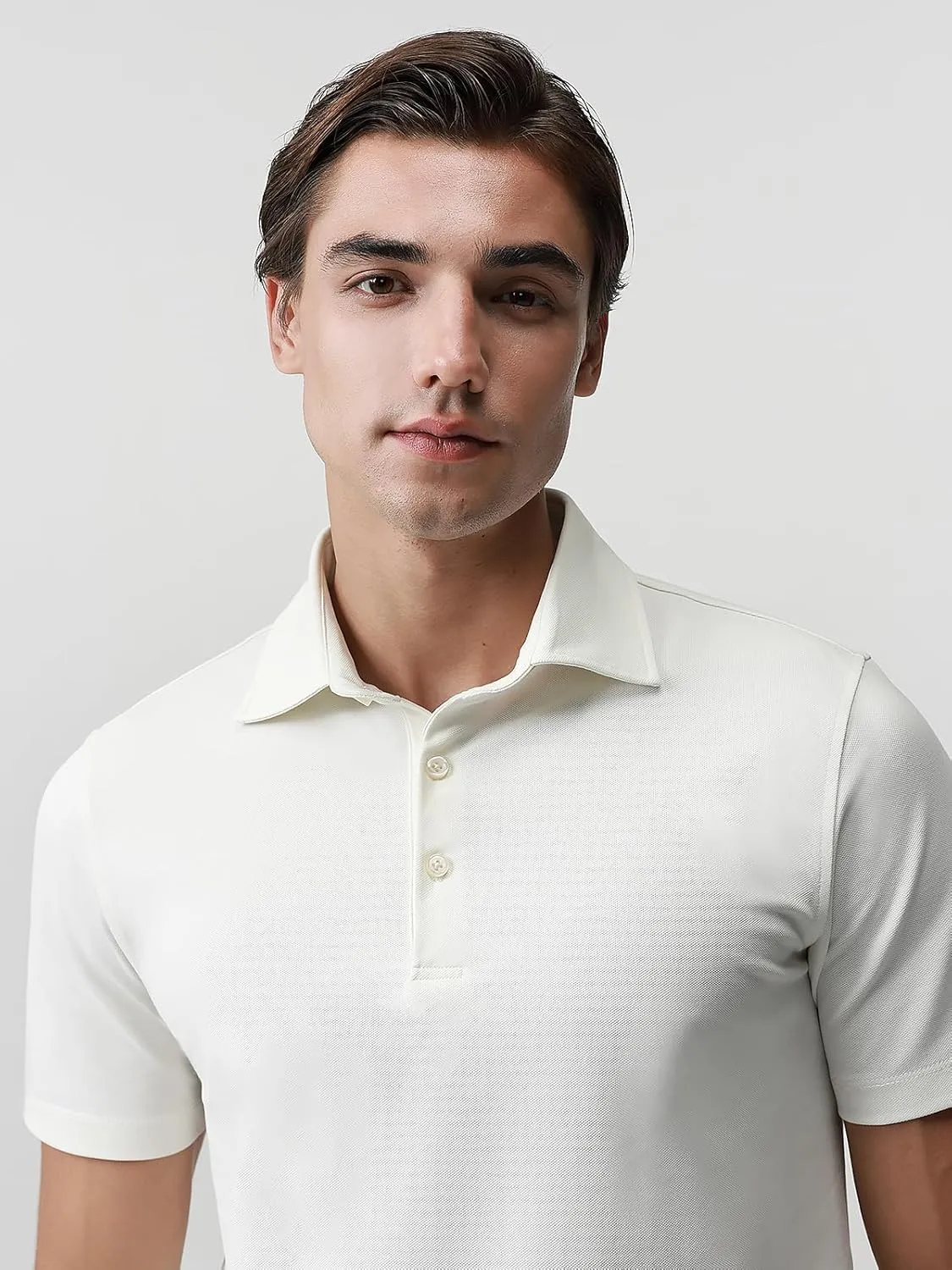 BCI Cotton Blend Pique Polo Shirts for Men Short Sleeve Tops Comfort Split Hem with 3-Color Tape