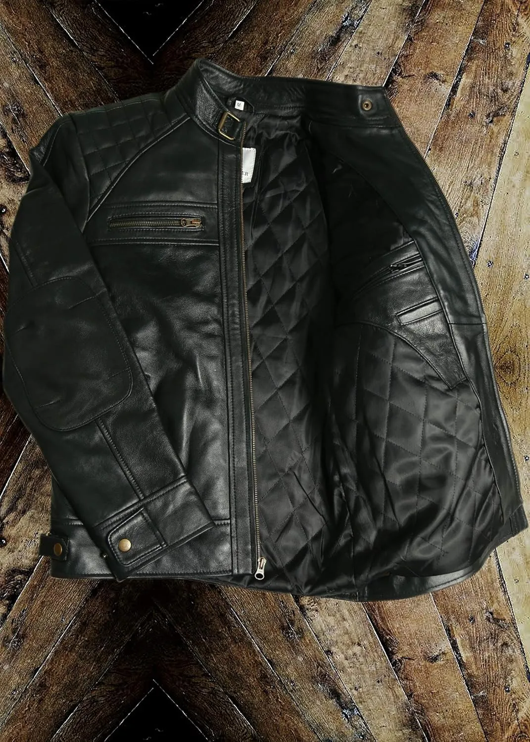 Black Casual Real Leather Jacket for Mens | Genuine Lambskin Motorcycle Biker Jackets