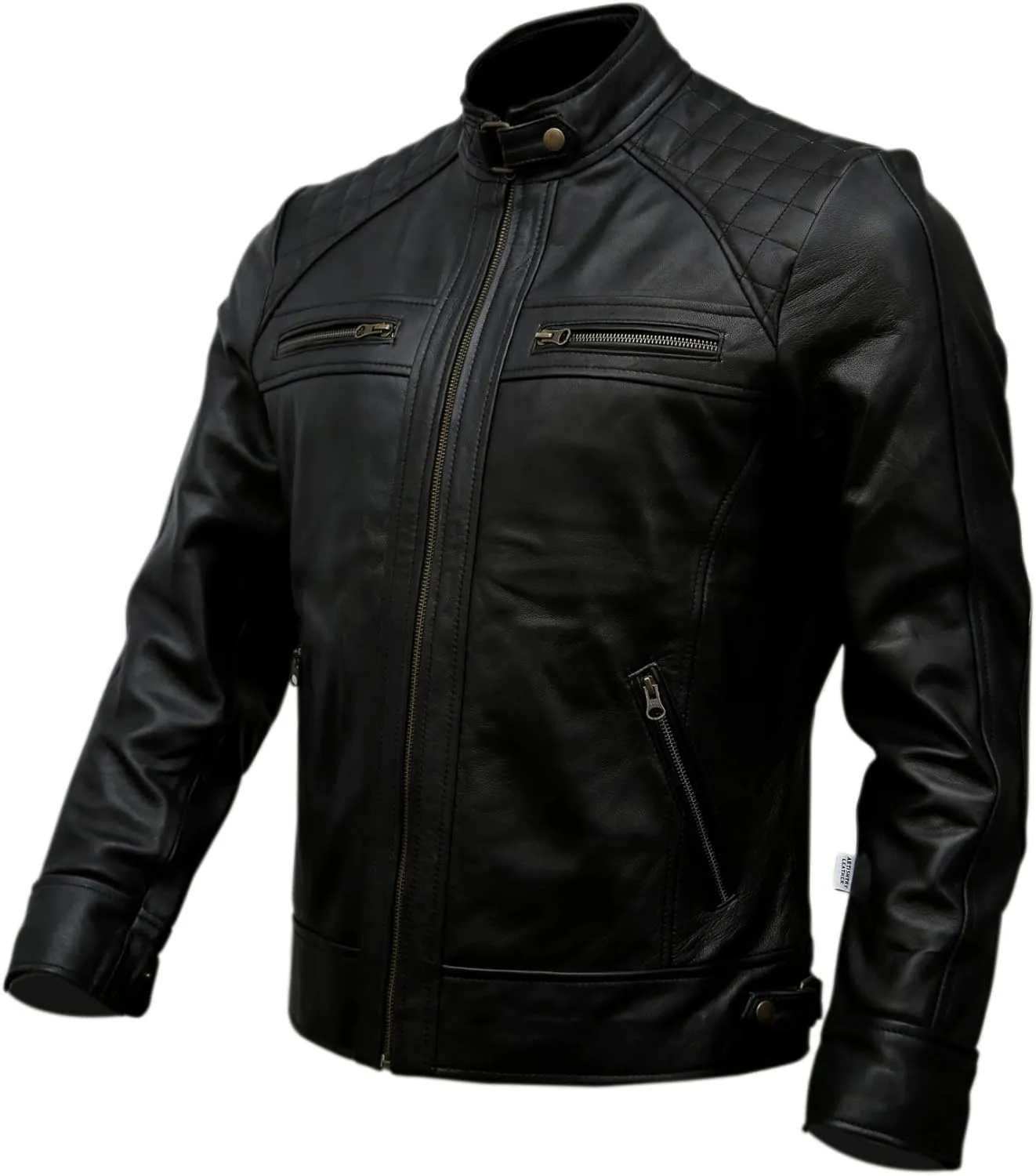 Black Casual Real Leather Jacket for Mens | Genuine Lambskin Motorcycle Biker Jackets