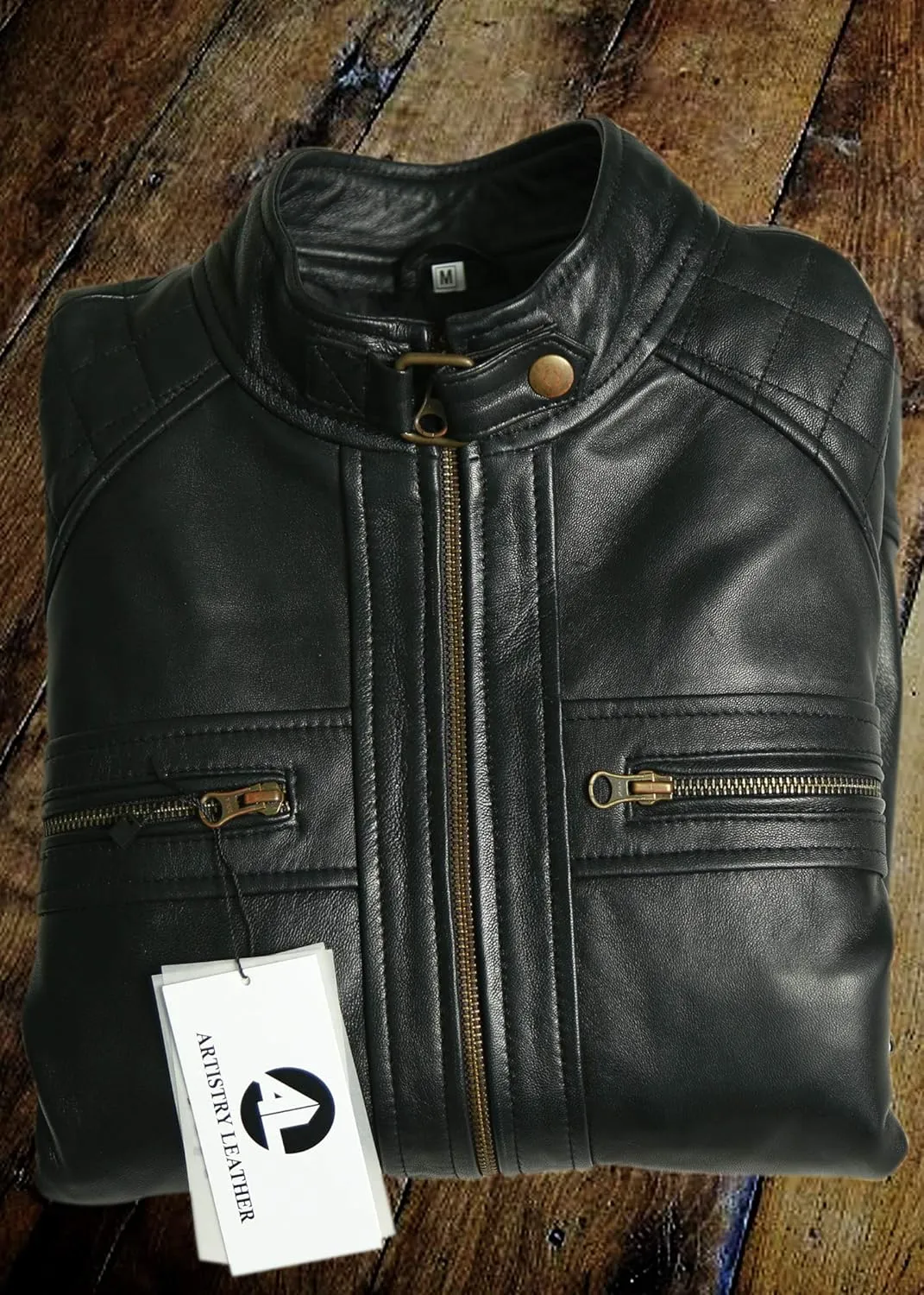 Black Casual Real Leather Jacket for Mens | Genuine Lambskin Motorcycle Biker Jackets