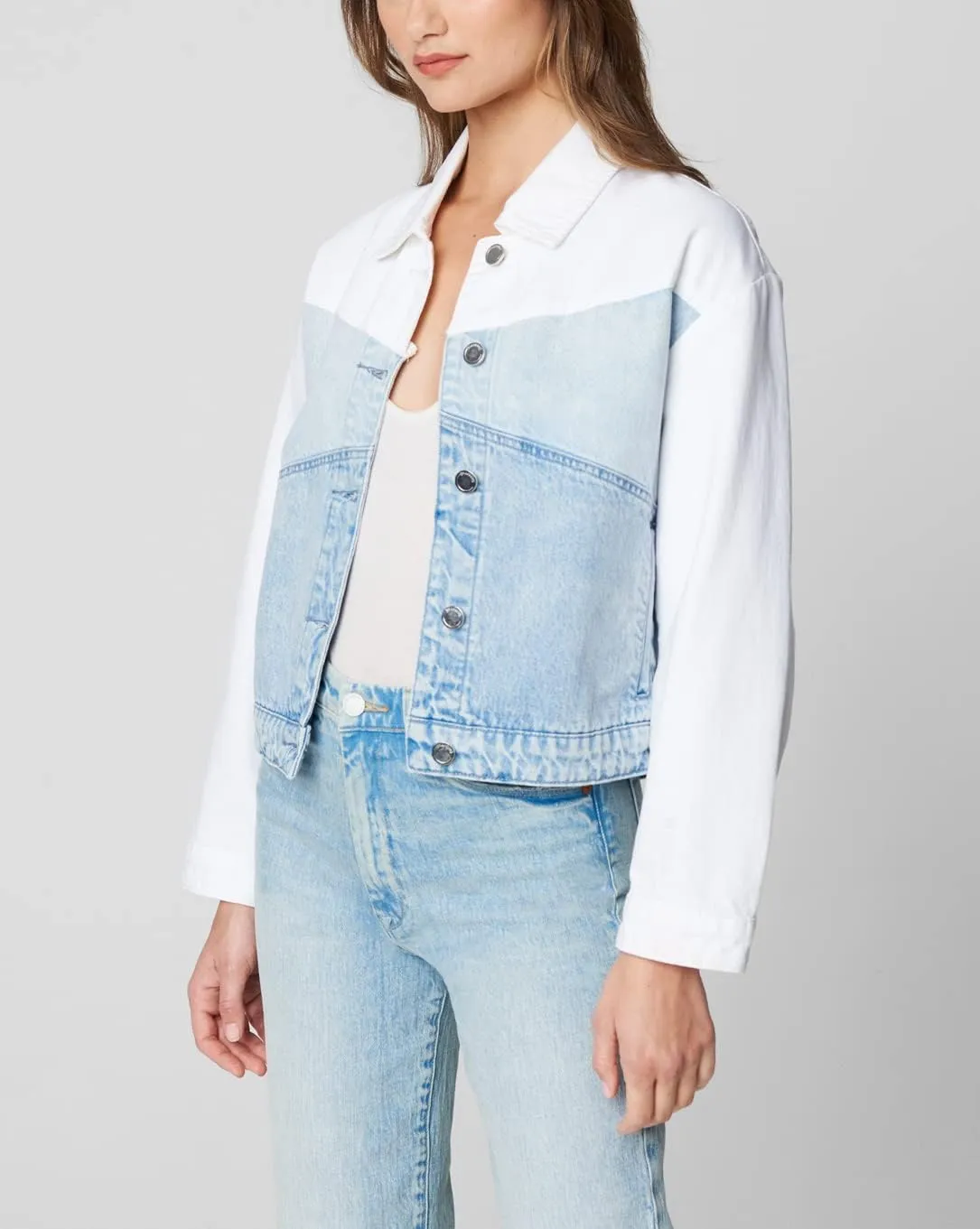 [BLANKNYC] Womens Luxury Clothing Denim Trucker Jacket