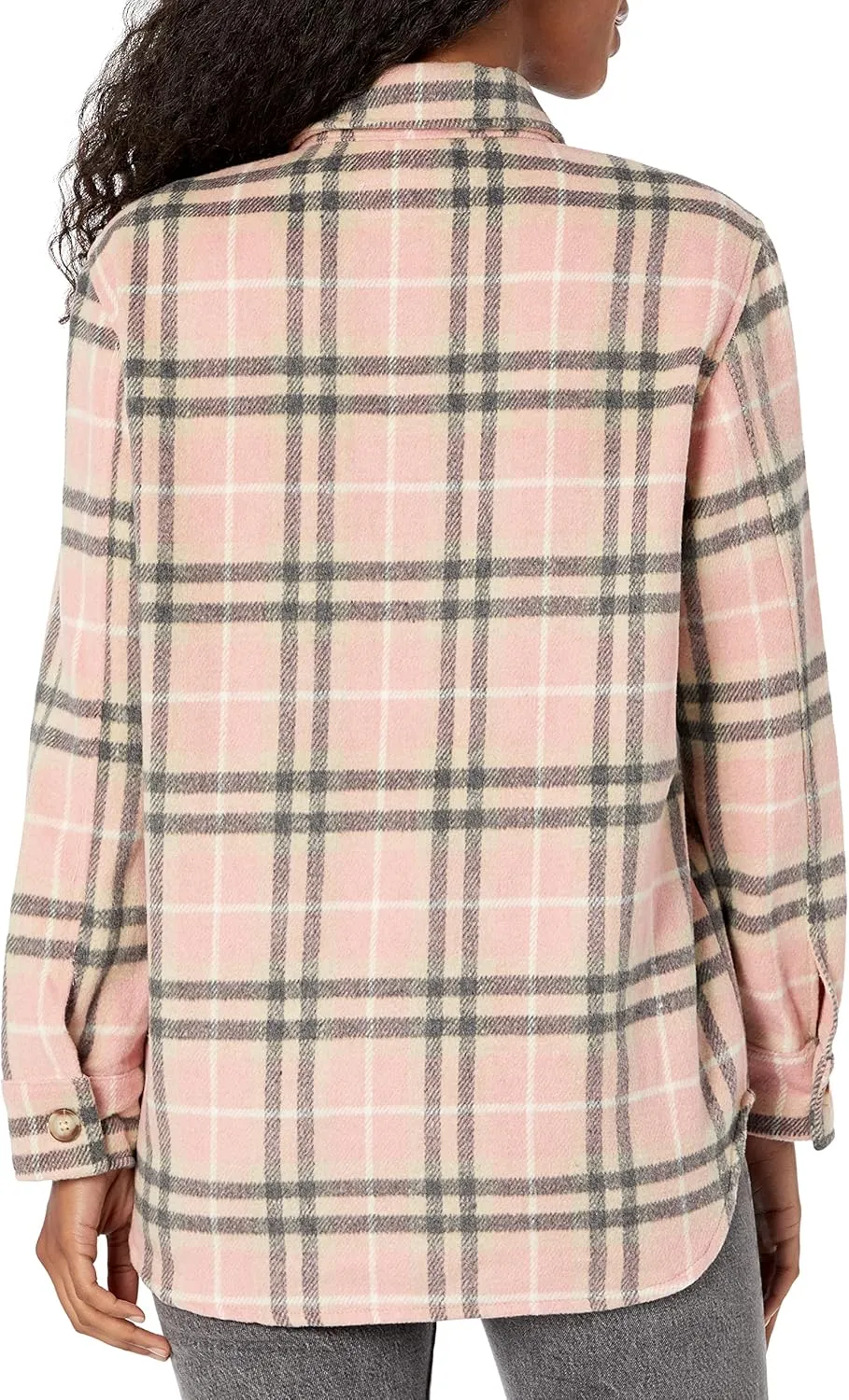 [BLANKNYC] Womens Luxury Clothing Plaid Shirt Jacket, Stylish Shacket & Trendy Coat