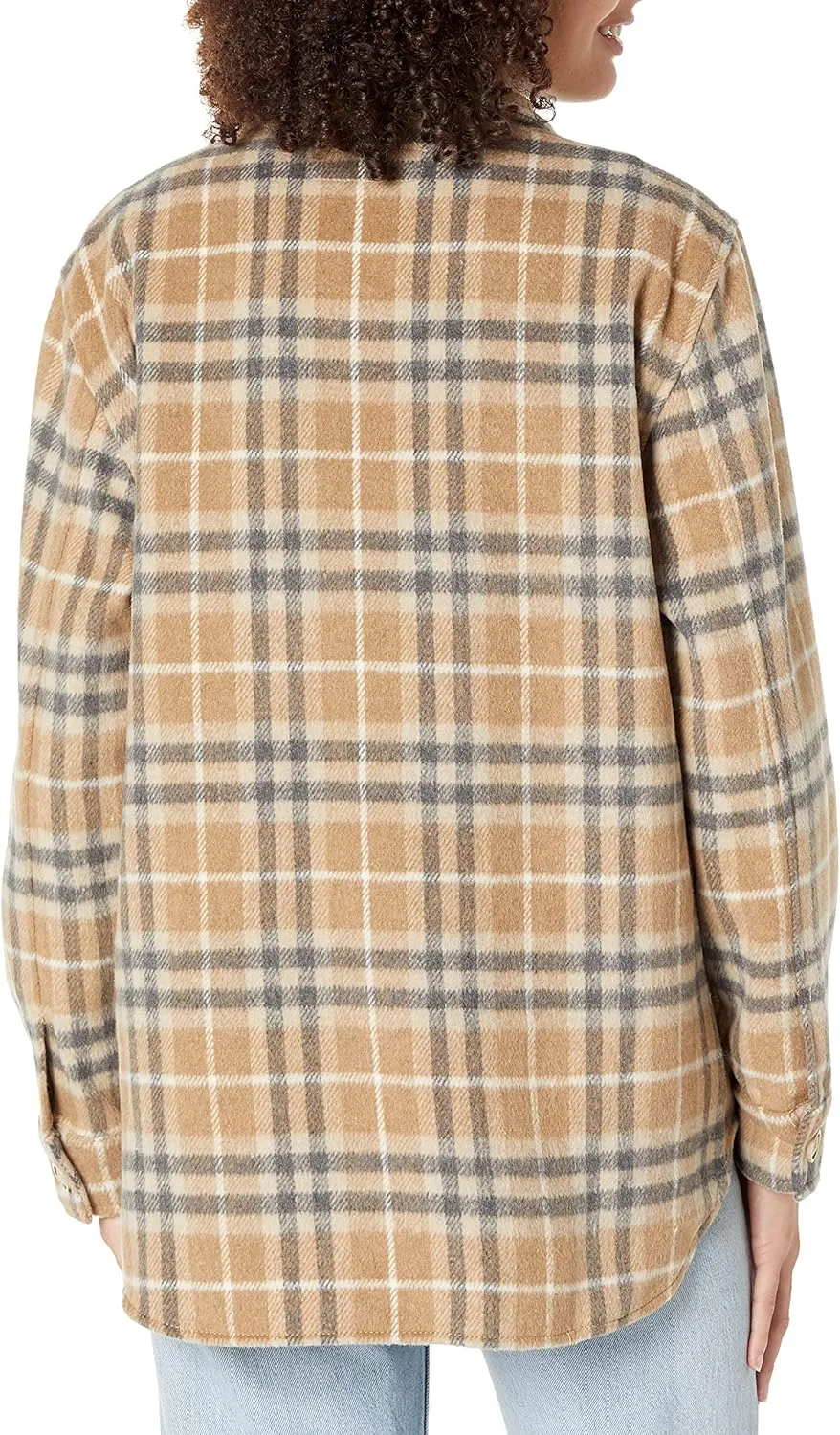 [BLANKNYC] womens Luxury Clothing Plaid Shirt Jacket, Stylish Shacket & Trendy Coat