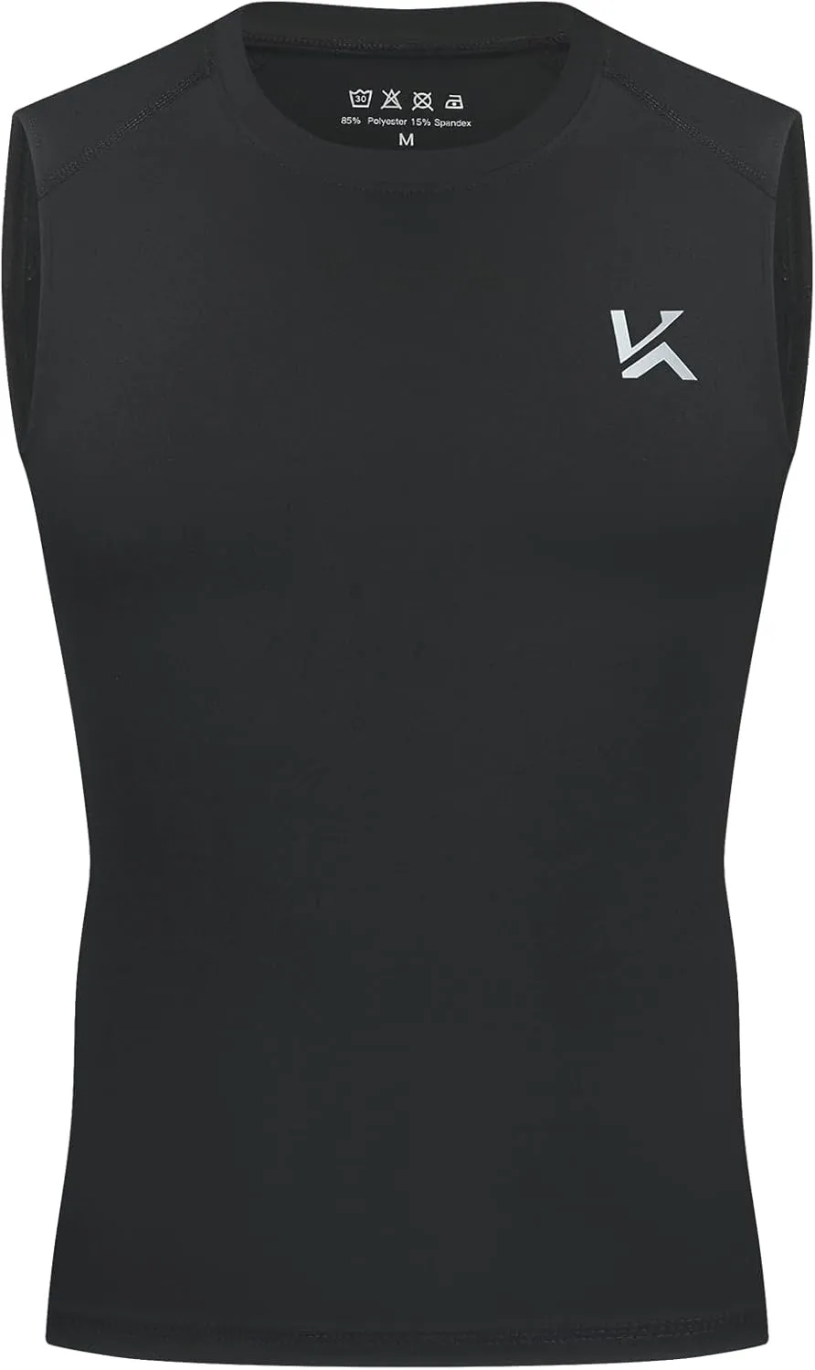 Boys Sleeveless Compression Shirt Qucik Dry Athletic Tank Tops Youth Kids Basketball Football Undershirt Workout