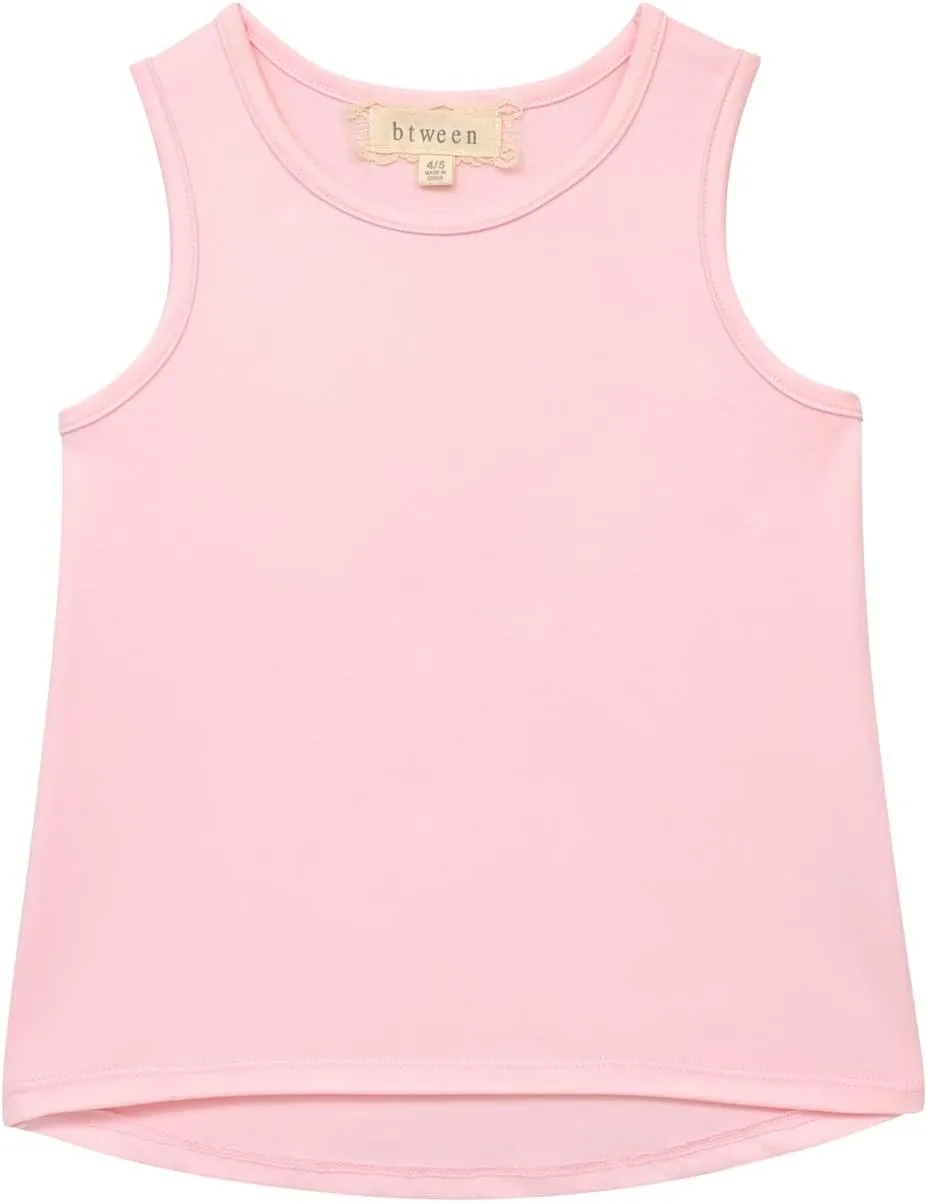 BTween Girls 4 Pack Fashion Summer Tank Top Cotton Blend Clothes Set - Mixed Colors
