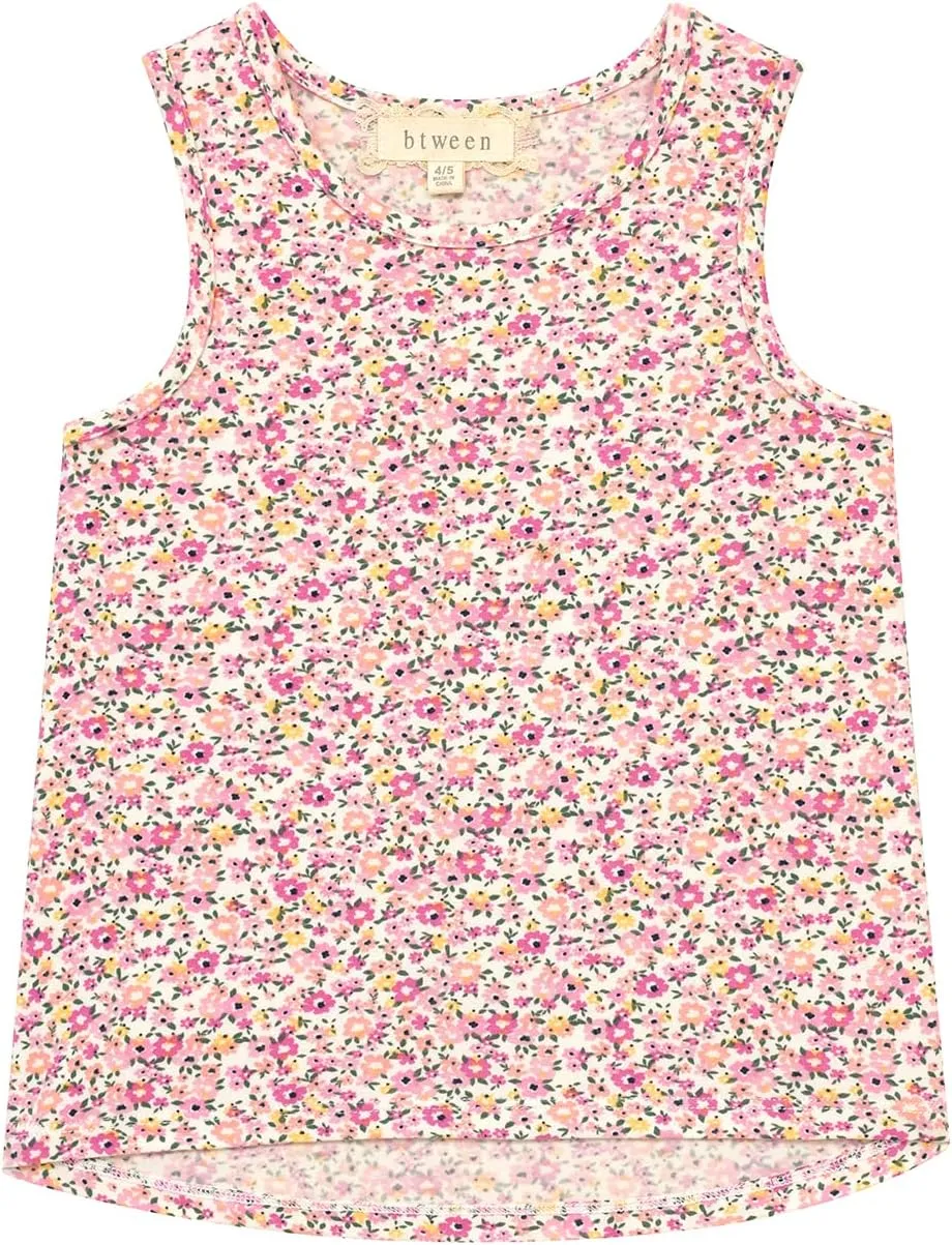 BTween Girls 4 Pack Fashion Summer Tank Top Cotton Blend Clothes Set - Mixed Colors