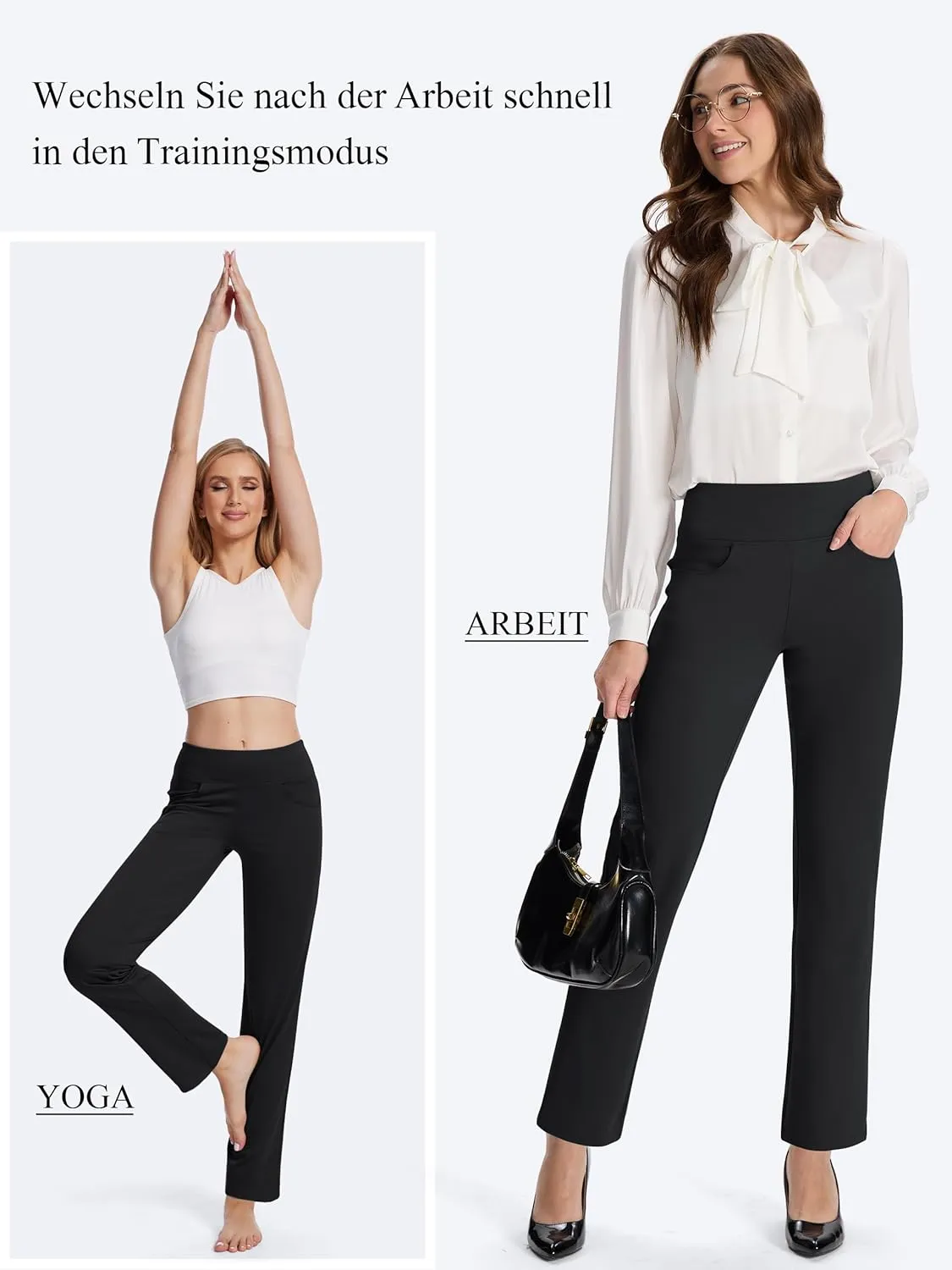 Buttery Soft Women's Bootcut Yoga Pants with 4 Pockets Tummy Control Workout Bootleg Work Pants