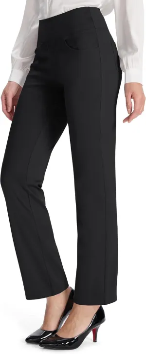 Buttery Soft Women's Bootcut Yoga Pants with 4 Pockets Tummy Control Workout Bootleg Work Pants