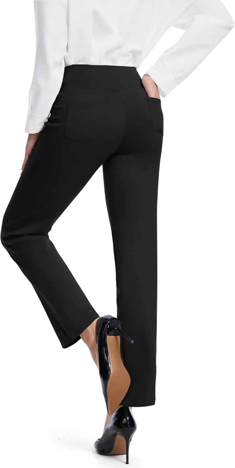 Buttery Soft Women's Bootcut Yoga Pants with 4 Pockets Tummy Control Workout Bootleg Work Pants