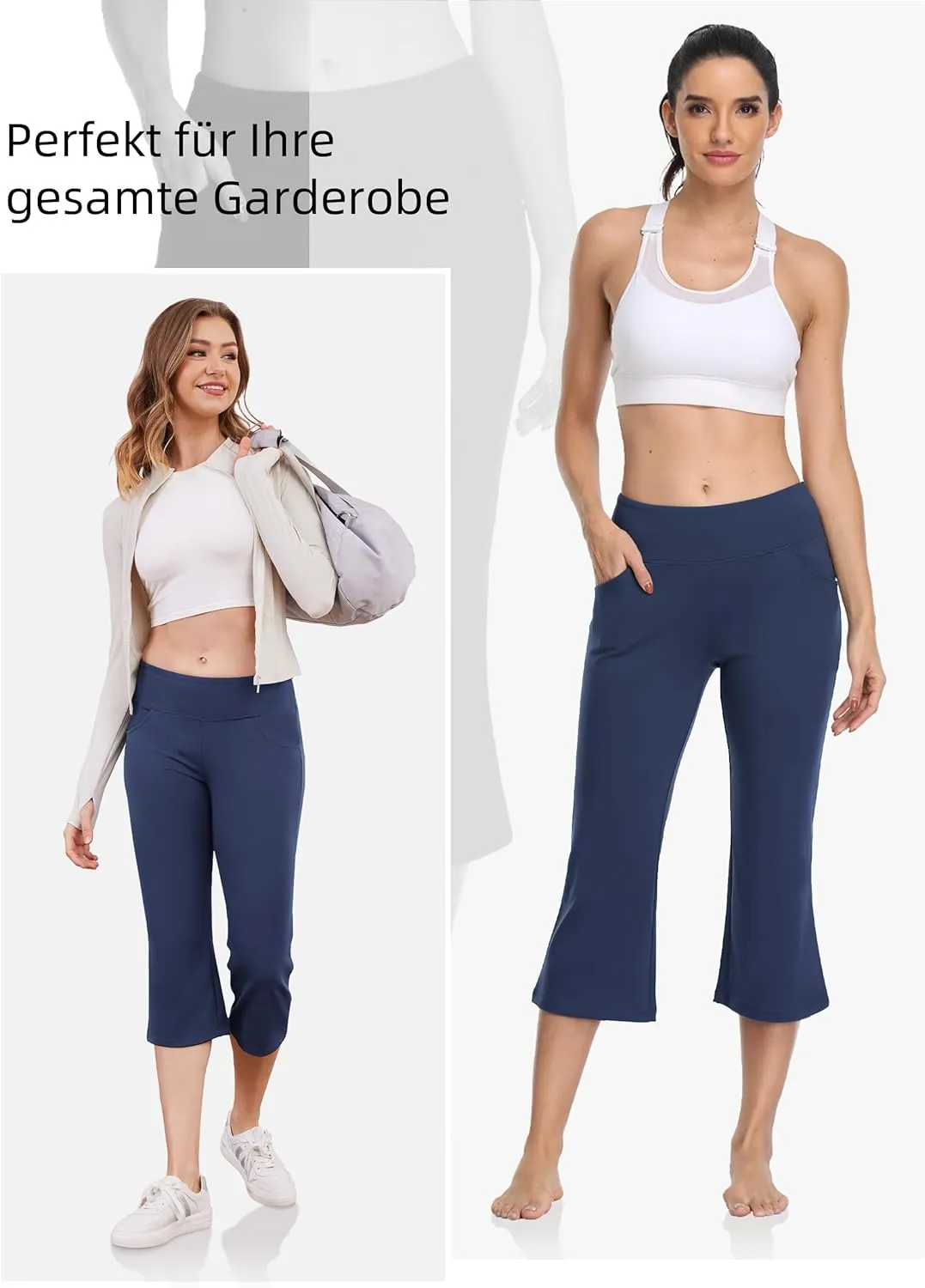 Buttery Soft Women's Bootcut Yoga Pants with 4 Pockets Tummy Control Workout Bootleg Work Pants