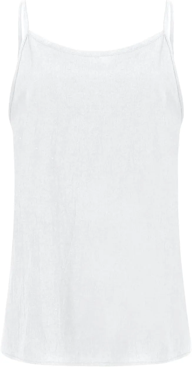Camisole Tops for Women Summer V Neck Sleeveless Tops Loose Fit Swing Spaghetti Strap Cotton Linen Cami Tank Top