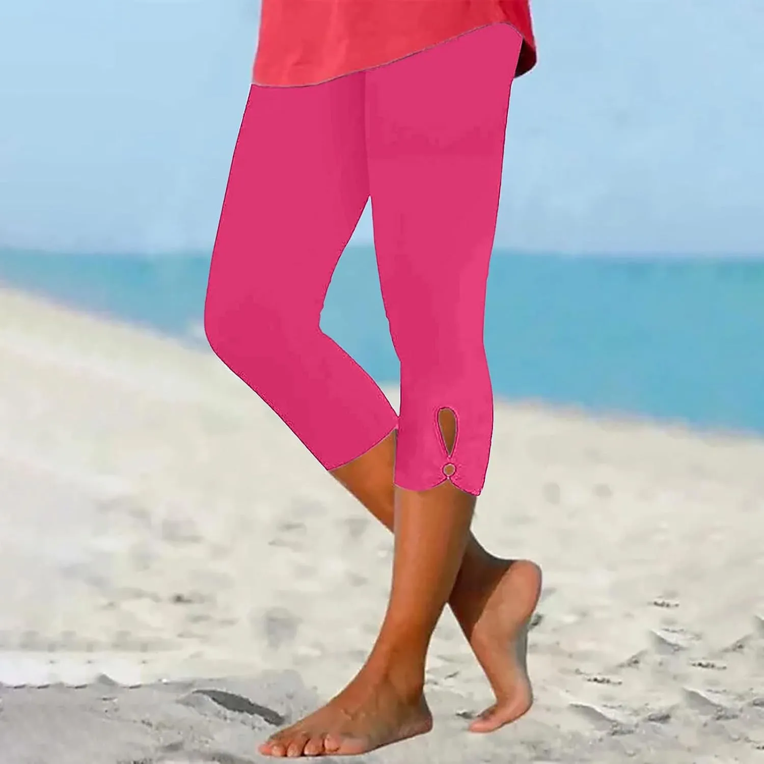 Capri Leggings for Women, Stretch Capri Pants Plus Size Capris 2025 Trendy Summer Capris High Waisted Soft Yoga Pants