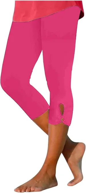Capri Leggings for Women, Stretch Capri Pants Plus Size Capris 2025 Trendy Summer Capris High Waisted Soft Yoga Pants