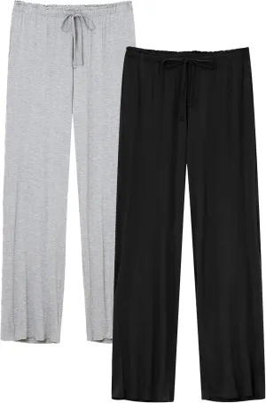 CF Women Bamboo Rayon Pajamas Pants Casual Loose Wide Leg Sleep Pants Soft Comfy Sleepwear for Lounge with Pockets
