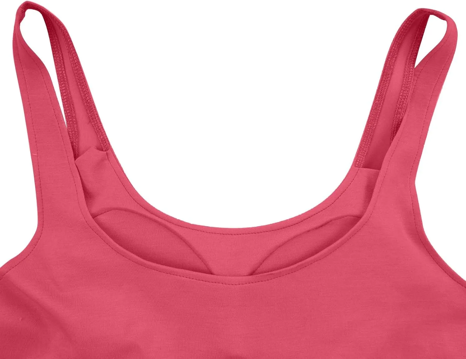 Cotton Tank Top with Built in Bra for Women Adjustable Strap Workout Camisole Yoga Shirts Layer Padded Bra Tank Tops
