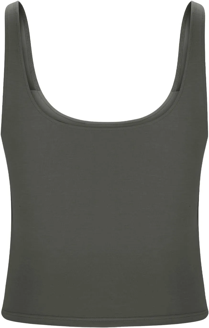 Cotton Tank Top with Built in Bra for Women Adjustable Strap Workout Camisole Yoga Shirts Layer Padded Bra Tank Tops