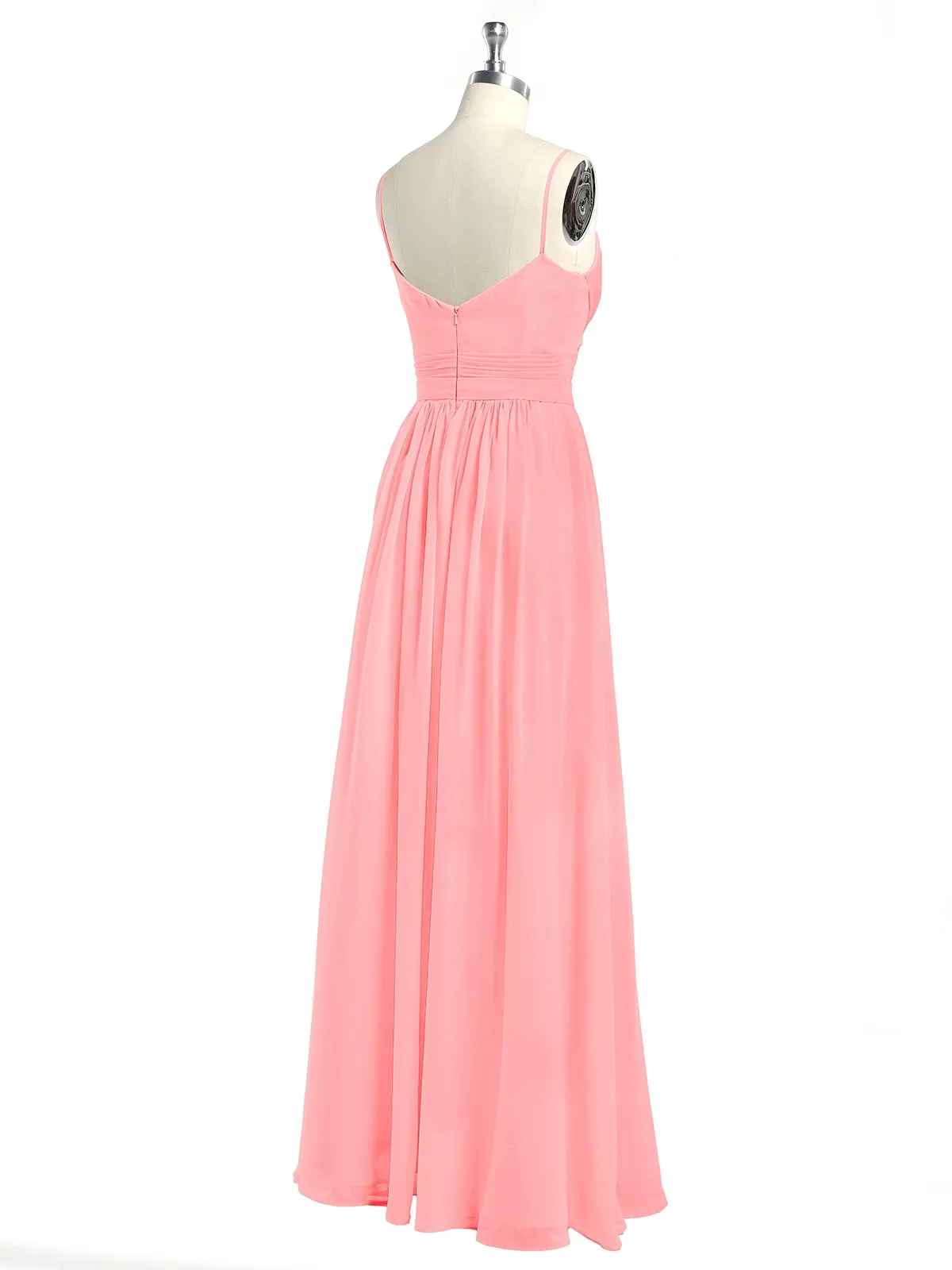 Cross Pleated Bodice Spaghetti Strap Dresses Flamingo