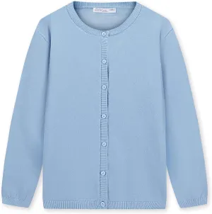 CUNYI Girl's Crewneck Lightweight Button-up Cardigan Cotton Knit Sweater Casual Cute Outerwear