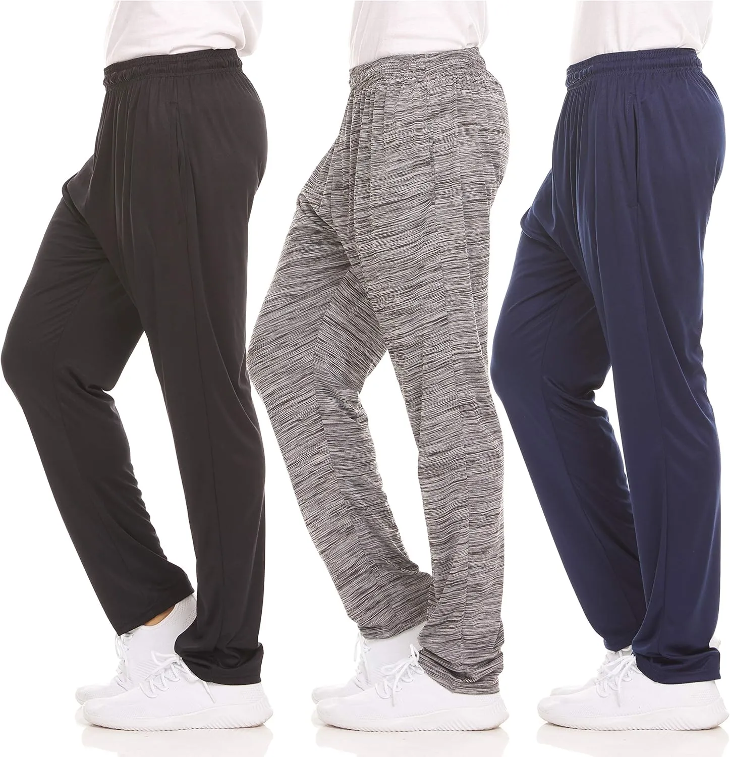 DARESAY Dry-Fit Sweatpants for Men - Track Pants Men - Stretchable Workout Clothes - Comfy and Soft Moisture Wicking (3-Pack)
