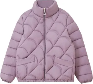 DBFBDTU Women'S Winter Coats Jacket Stand Collar Zipper Short Coat Cotton Padded Warm Outwear