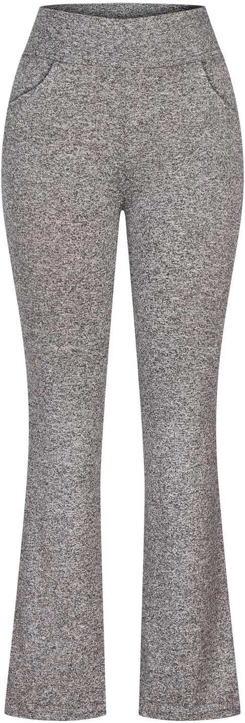 DDAPJ pyju Wide Leg Yoga Pants for Women Y2k High Waist Flare Pants Soft Comfy Athletic Workout Pants Trousers with Pockets
