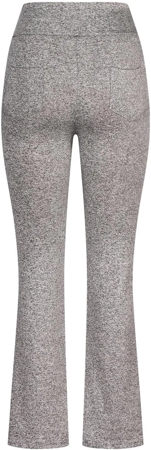 DDAPJ pyju Wide Leg Yoga Pants for Women Y2k High Waist Flare Pants Soft Comfy Athletic Workout Pants Trousers with Pockets
