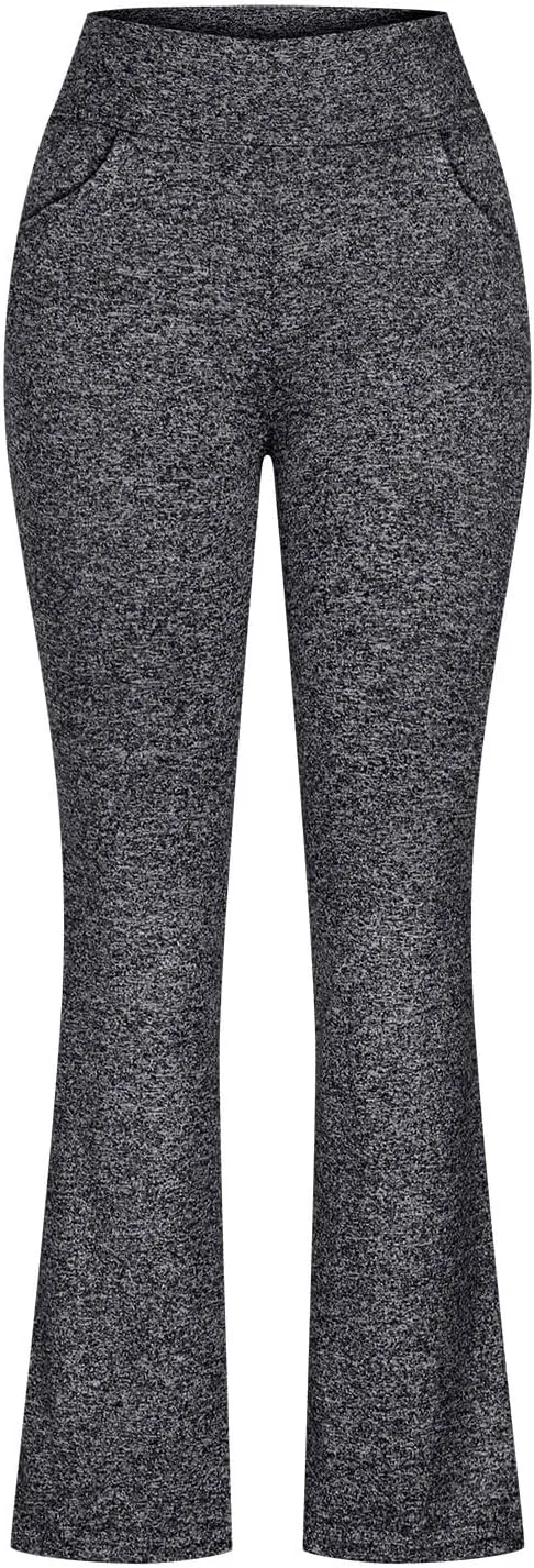 DDAPJ pyju Wide Leg Yoga Pants for Women Y2k High Waist Flare Pants Soft Comfy Athletic Workout Pants Trousers with Pockets