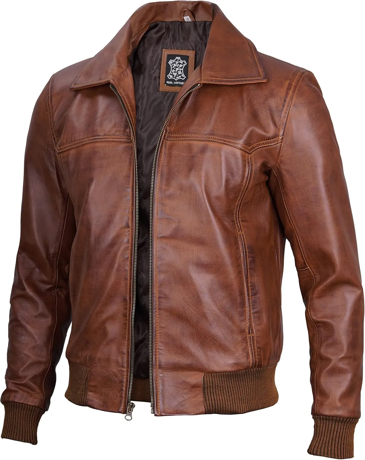 Decrum Leather Jacket Men - Real Lambskin Casual Leather Jackets for Men