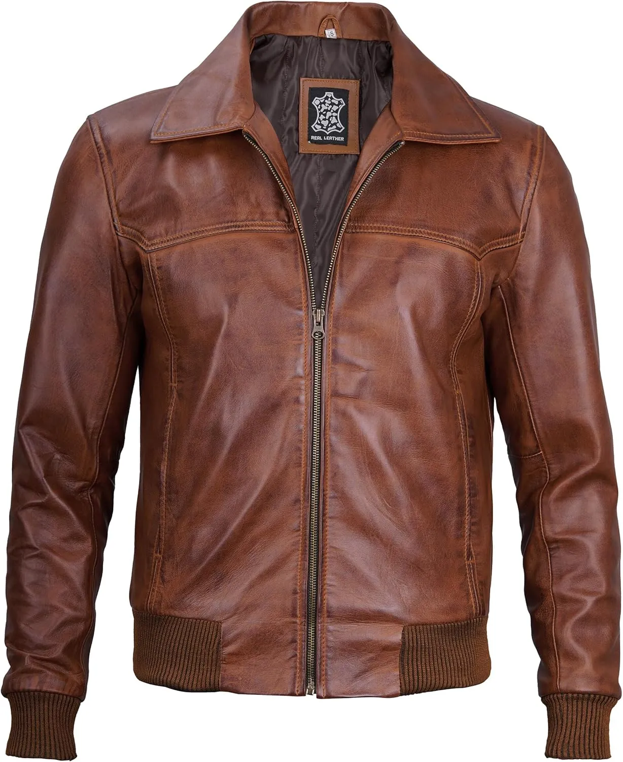 Decrum Leather Jacket Men - Real Lambskin Casual Leather Jackets for Men