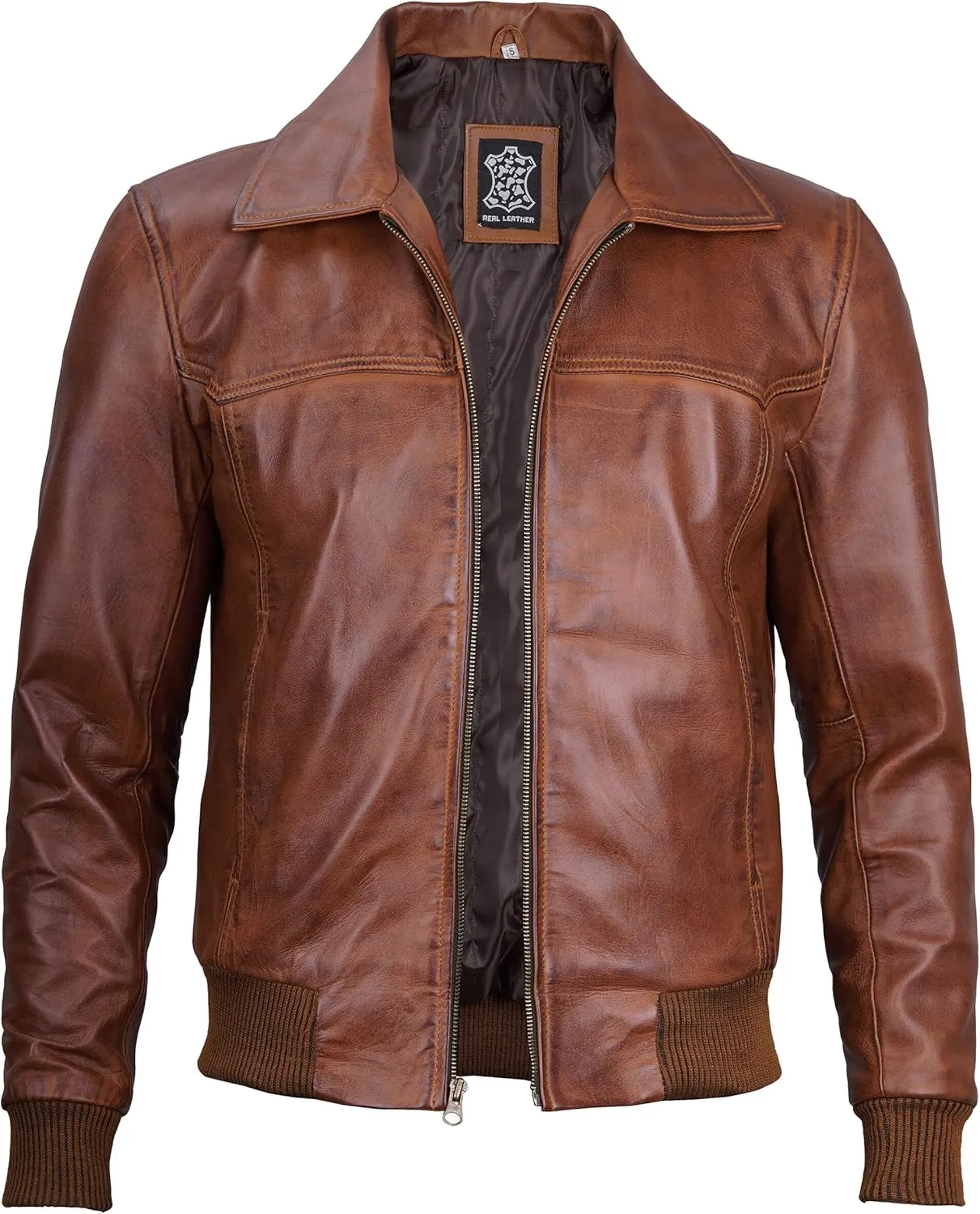 Decrum Leather Jacket Men - Real Lambskin Casual Leather Jackets for Men