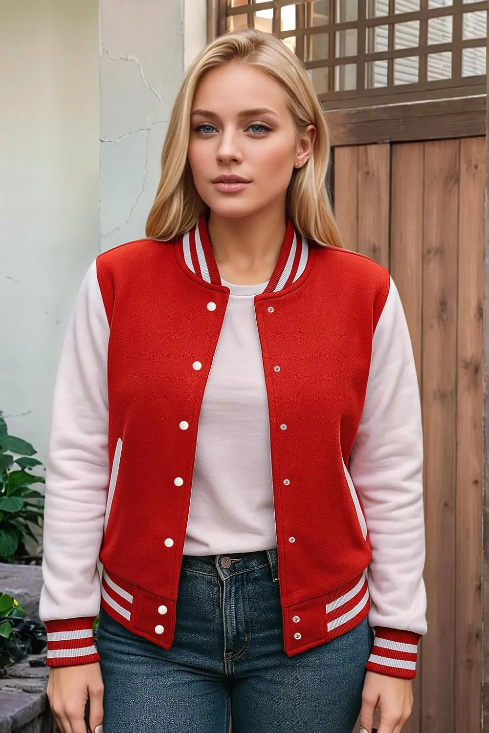 Decrum Varsity Jacket Women - Trendy Womens Letterman Jackets Highschool Baseball Bomber