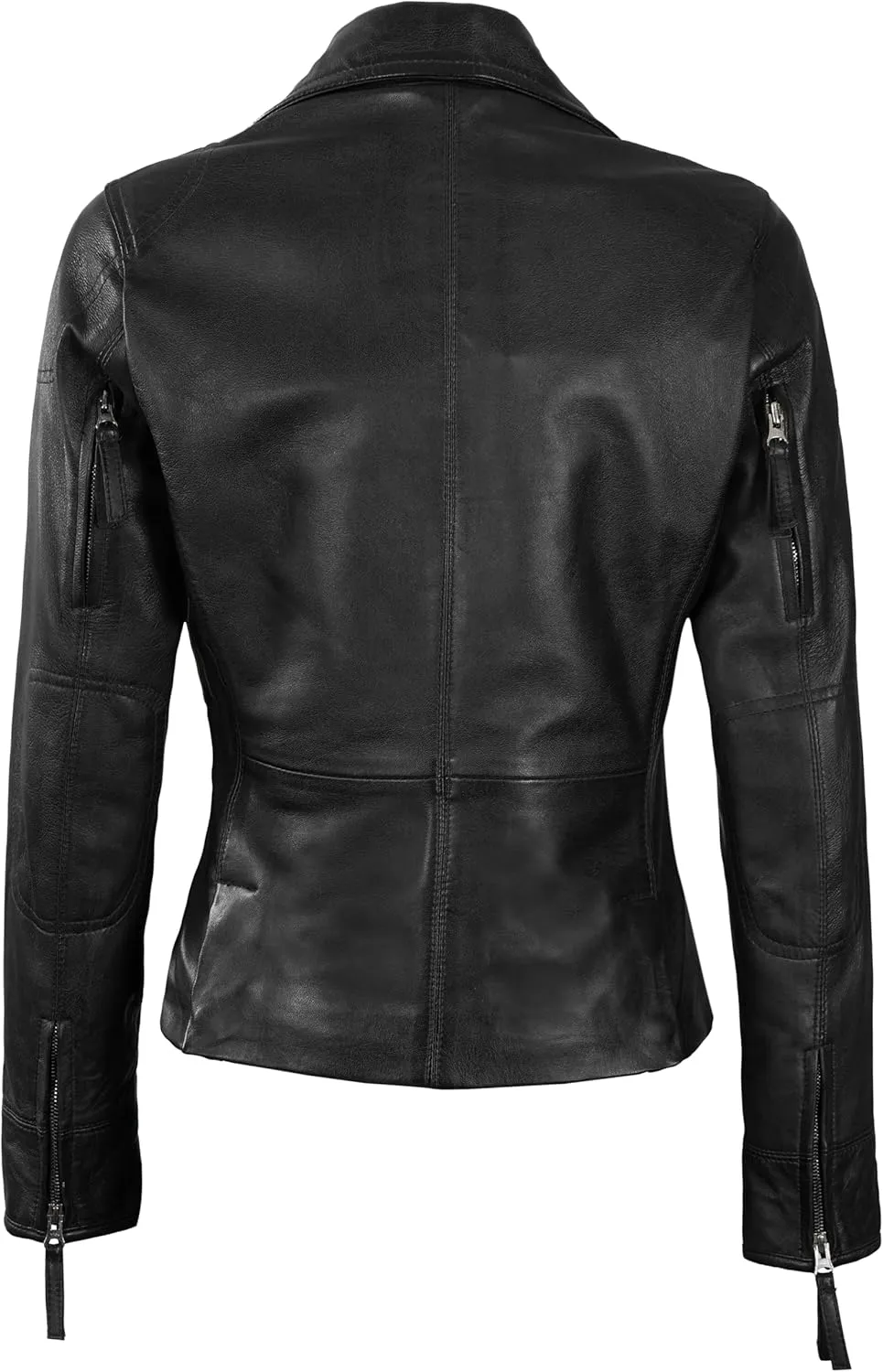 Decrum Womens Leather Jacket - Asymmetrical Style Casual Leather Jackets For Women