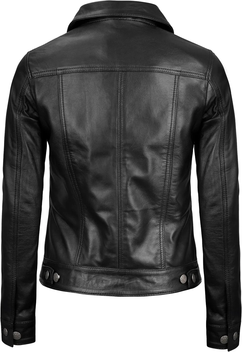 Decrum Womens Leather Jacket - Fashion Real Lambskin Leather Jackets for Women