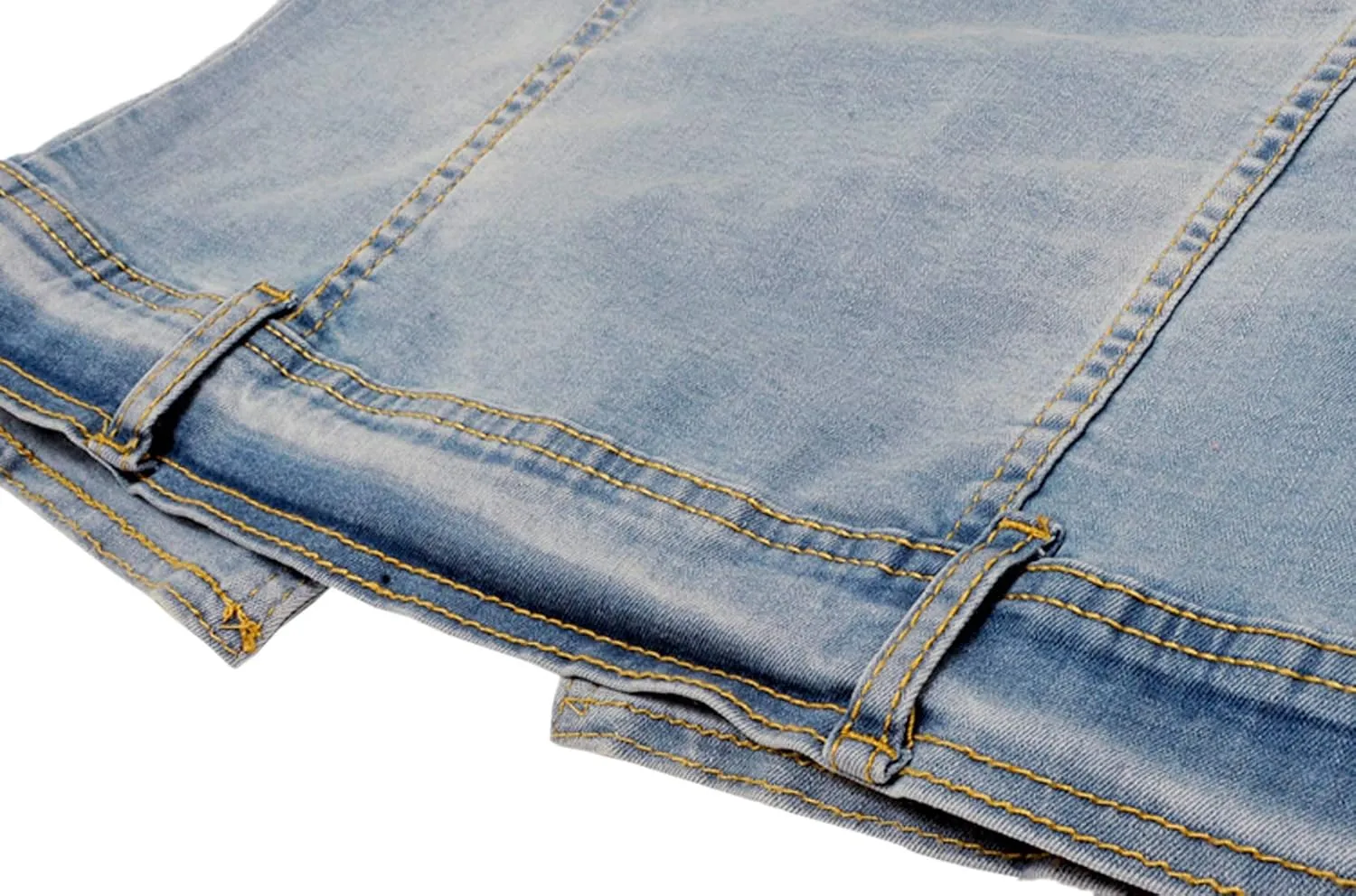 Denim Jackets Washed Three Quarter Sleeve Stretch Collarless Short Jeans Coat