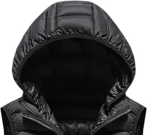 DGHM-JLMY Men's Sleeveless Lightweight Quilted Puffer Down Winter Hooded Down Cotton Vest Casual Vest Loose Coat with Hood