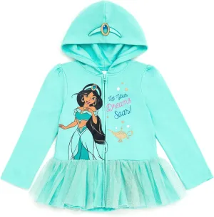 Disney Princess Moana Ariel Cinderella Belle Zip Up Hoodie Infant to Big Kid