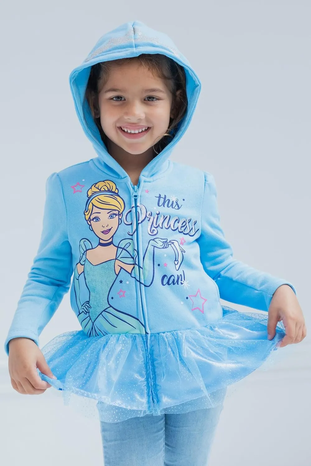 Disney Princess Moana Ariel Cinderella Belle Zip Up Hoodie Infant to Big Kid