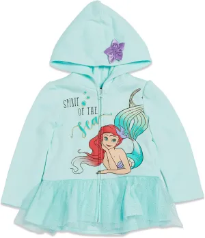 Disney Princess Moana Ariel Cinderella Belle Zip Up Hoodie Infant to Big Kid