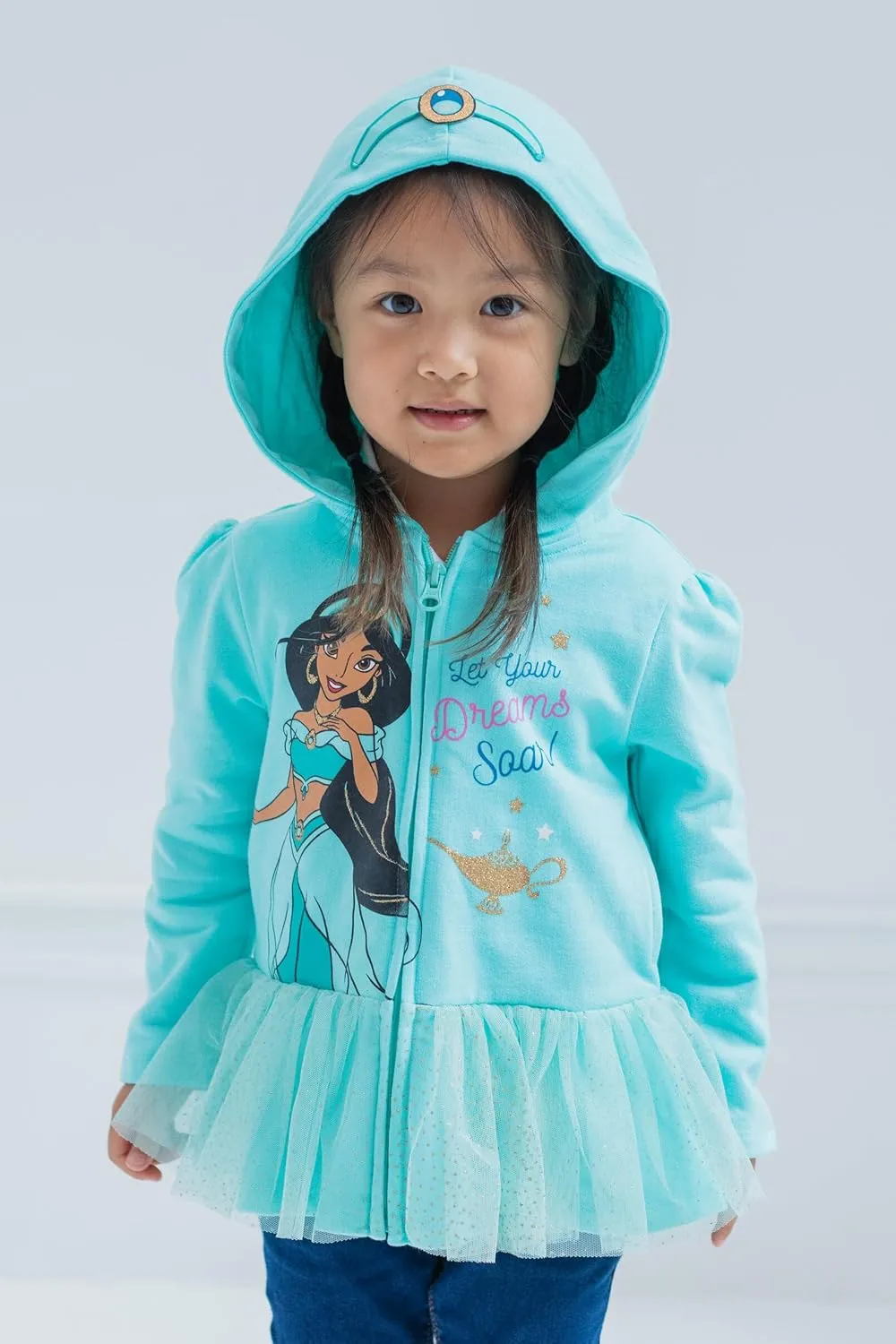 Disney Princess Moana Ariel Cinderella Belle Zip Up Hoodie Infant to Big Kid